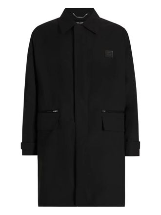 Dolce & Gabbana single-breasted trench coat - men - Polyamide/Elastane - 56 - Black