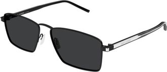 Saint Laurent Klassieke Leren Schoudertas - unisex - Zonnebrillen - Zwart - 57 MM - Accessoires