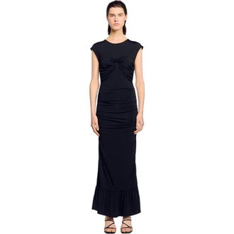 Sandro Draped maxi dress in Black at Nordstrom, Size 36 Eu
