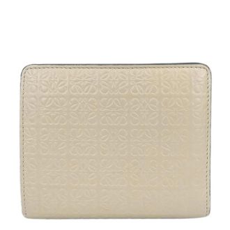 Loewe Pre-owned Wallets, female, Beige, Size: ONE SIZE Pre-owned Anagram Leather Bifold Wallet