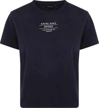 Anine Bing Shelley Tee Studio - Tops - Mujer - Negro - XS