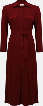 Joseph Ribkoff Womens Moss Crepe And Satin Straight Shirt Dress In Magenta