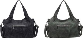 Generic PU Leather Tote Bag with Adjustable Strap Shoulder Bag for Women Work (Black)