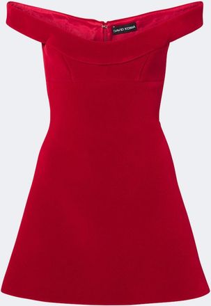 DAVID KOMA Off-shoulder velvet minidress