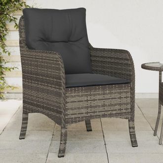 vidaXL Vidaxl - Sillones De Jard&iacute;n Con Cojines 2 Uds Rat&aacute;n Sint&eacute;tico Gris