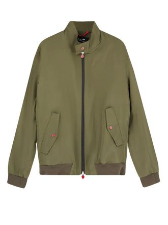 Kiton rubberised-trim jacket - men - Polyester - 48 - Green