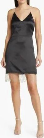 Chelsea28 Satin Cocktail Dress In Black