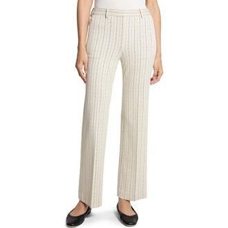 Theory Pinstripe Slim Fit Pants in Oat Multi - E61 at Nordstrom, Size 10