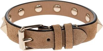 Valentino Garavani Suede armband met studs - Dames - Armbanden - Beige - ONE Size - Su&egrave;de - Accessoires