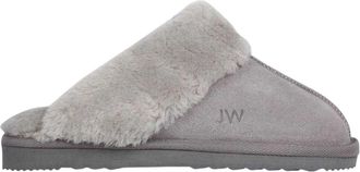 Jack Wills Dames/Dames Su&egrave;de Met Nepbont Gevoerde Muiltjes (Grijs)