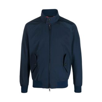 Baracuta Bomber Jackets, male, Blue, Size: 4XL Navy Blue Cotton Blend Jacket