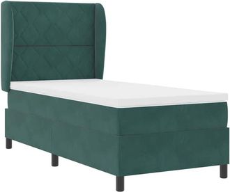 vidaXL Vidaxl - Cama Tipo Box Spring Verde Oscuro 90 X 200 Cm Terciopelo