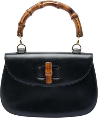 Gucci Pre-owned Bamboo Night - Dames - Vintage Handtas - Zwart - ONE Size - Leer - Vintage