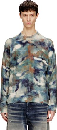 Diesel Sponge-yarn jumper with abstract print - Knitwear - Man - Multicolor