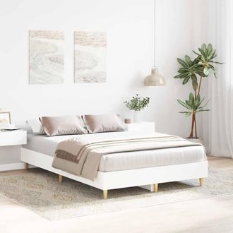 Berkfield Home Durable Bed Frame No Mattress White 135x190 cm Double Engineered Wood
