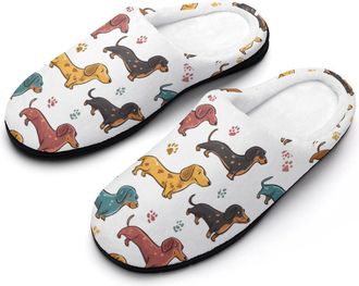 Generic Dachshunds Print Mens Slippers Comfortable And Non-slip Cotton Slipper Shoe for House