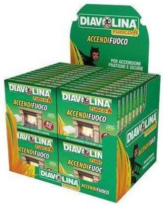 Diavolina Accendifuoco 40 diavolina fuoco mini expo cubetti 40 (48 pezzi) Diavolina