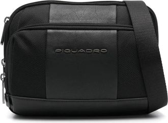 Piquadro logo-plaque shoulder bag - Black