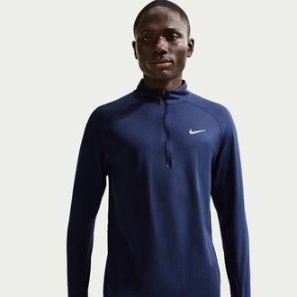 Nike Mens Stride Dri-FIT 1/2-Zip Running Mid Layer in Blue | HV2180-410