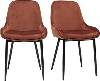 Miliboo Set De 2 Sillas De Terciopelo Color Terracotta Holo