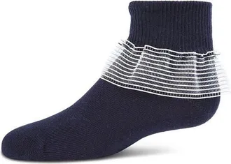 MeMoi Infant Far Out Lace Ruffle Socks in Navy at Nordstrom, Size 6-12M
