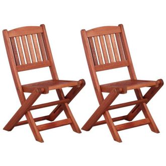 vidaXL vidaXL Sedie da Pranzo per Bambini 2 pz in Legno Massello di Eucalipto