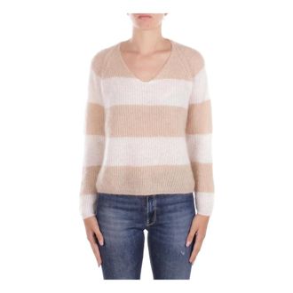 Max Mara Elegante Sweater met Mohair en Wol - Dames - V-hals truien - Veelkleurig - M - Wol - Truien & Vesten