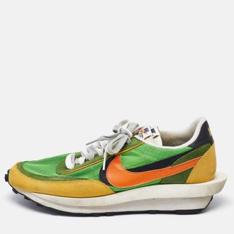 Nike Multicolor Mesh and Leather LDWaffle Green Gusto Sneakers Size 46