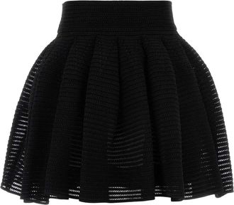 Alaia Womens Crinoline Mini Skirt Black Viscose Silk Polyester