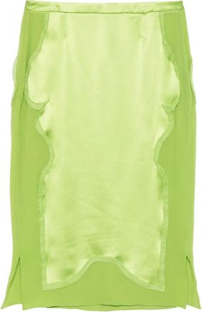 Saint Laurent Gonna Pagoda in seta 2004 - Verde