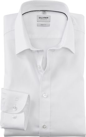 Olymp Businesshemd OLYMP Level Five body fit, Herren, Gr. 37, N-Gr, weiss (wei&szlig;), Web, Obermaterial: 97% Baumwolle, 3% Elastolefin, Hemden Businesshemd