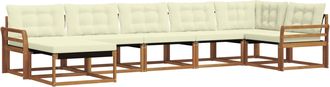 vidaXL Conjunto De Sof&aacute;s De Exterior 7 Uds. Natural Y Crema Vidaxl
