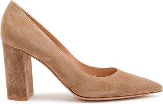 Gianvito Rossi Piper 85 Suede Pumps - Camel