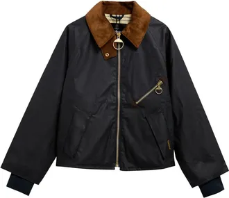 Barbour Jassen, Dames, Blauw, XS, Katoen, Arlene Waxed Jacket