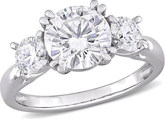 Amour 2 5/8 CT TGW Created Moissanite Engagement Ring In 10K White Gold