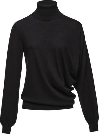 Magda Butrym Turtleneck de Lana Drapada - Knitwear - Mujer - Negro - S