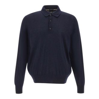 HUGO BOSS Polo de lana virgen - Tops - Hombre - Azul - 3XL