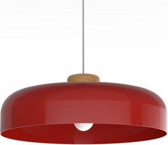 Lumicom Bois Sospensione, 1XE27, max 42W, metallo, rosso lucido, D40cm - Lumicom