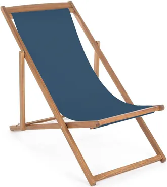 BIZZOTTO Sdraio Relax Noemi Blu In Legno Di Acacia, Acciaio E Poliestere 60x106x88h