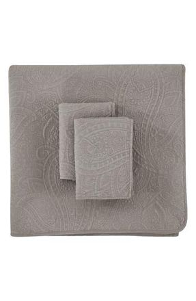 Melange Home Pretty Paisley Embroidered 2-Piece Quilt Set in Grey at Nordstrom Rack, Size Queen