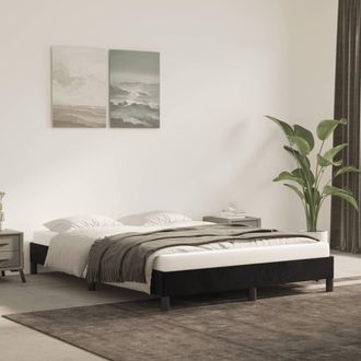vidaXL Estructura De Cama Sin Colch&oacute;n Terciopelo Negro 140x200 Cm Vidaxl