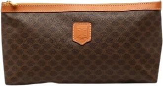 Celine Pre-owned Clutches, female, Brown, Size: ONE SIZE Pre-owned Coated Canvas Clutch