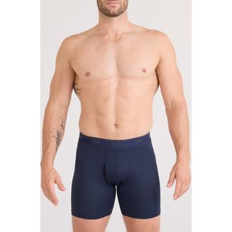 Saxx Quest Quick Dry Mesh Boxer Briefs in Maritime at Nordstrom, Size X-Large