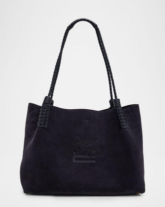 Etro Libra Small Suede Tote Bag