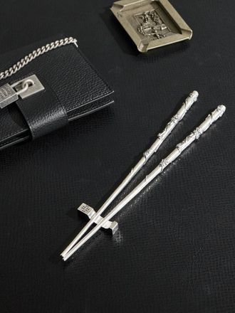 Enfants Riches Deprimes Engraved Silver Chopsticks and Hashioki