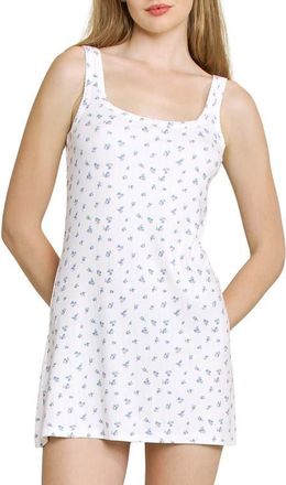 Honeydew Intimates Blissful Pointelle Chemise in Ivory Ditsy at Nordstrom, Size X-Large