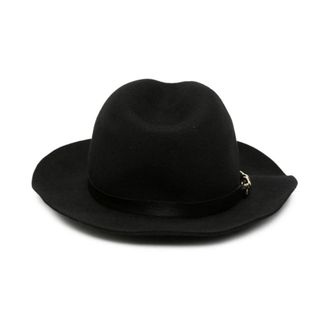 Emporio Armani Sombrero de fieltro de lana - Accessories - Mujer - Negro - 58 CM