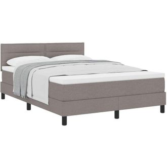 vidaXL Box Spring Bed with Mattress Taupe 160 x 200 cm Fabric vidaXL
