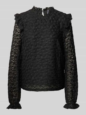 Pieces Bluse mit Spitzenbesatz Modell JOLLINE in Black, Gr&ouml;&szlig;e XS