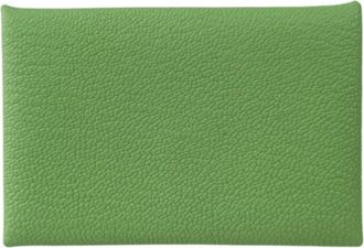 Hermès Green Vert Chevre Leather Coin Purse/Coin Case (Pre-Owned)